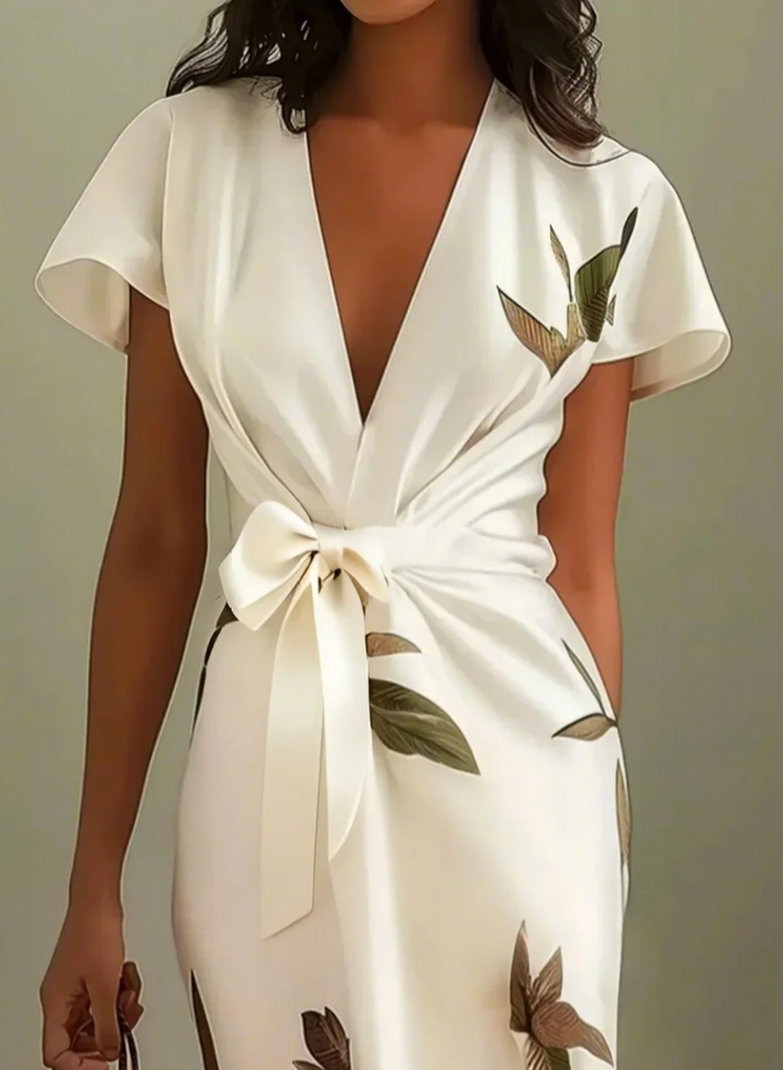 Beverly - Elegante Vestido Blanco Satinado