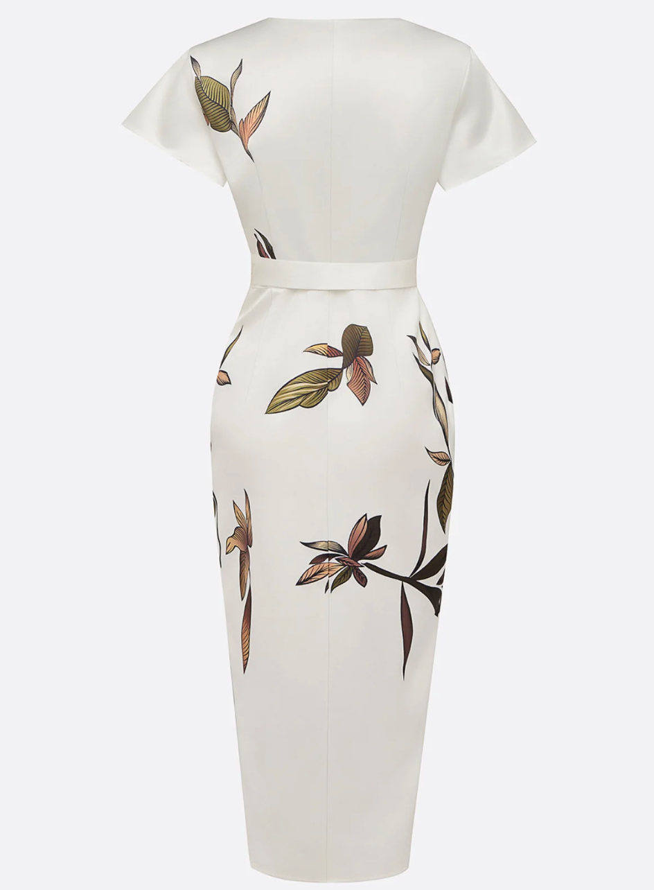 Beverly - Elegante Vestido Blanco Satinado
