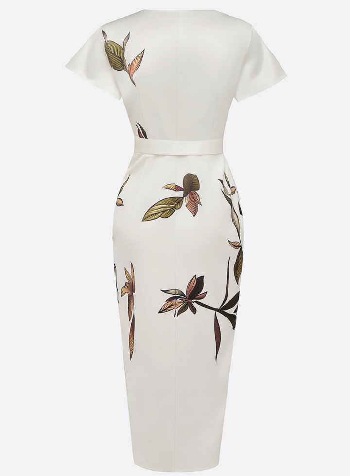 Beverly - Elegante Vestido Blanco Satinado