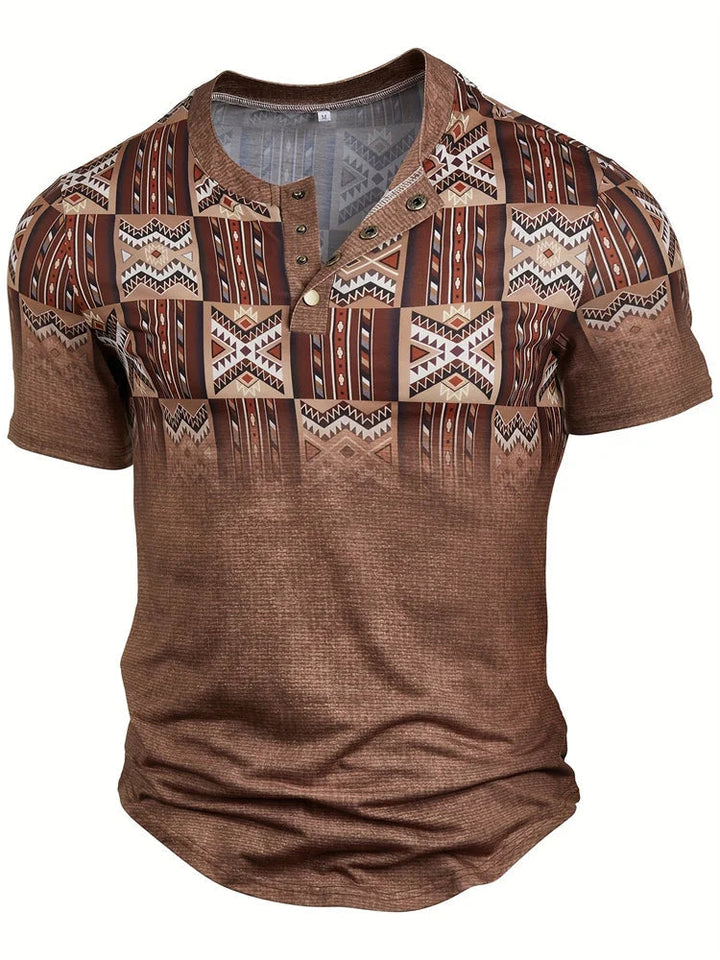 Edson - Elegante Camisa Con Estampado Patchwork