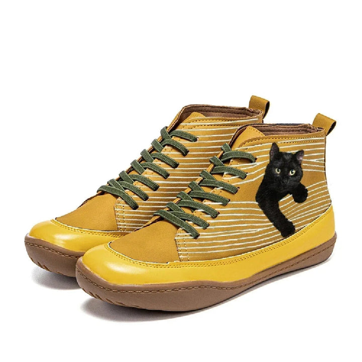 Zara - Bota Elegante Con Diseño de Gato
