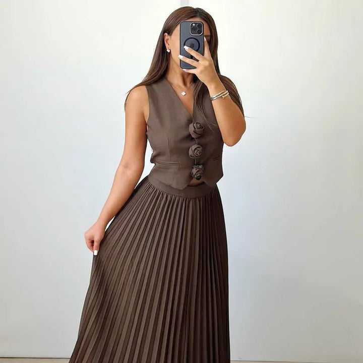 Beyza - Elegante Conjunto De Dos Piezas Sin Mangas