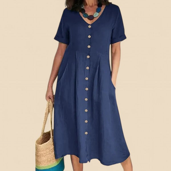 Vivienne - Vestido De Algodón De Manga Corta