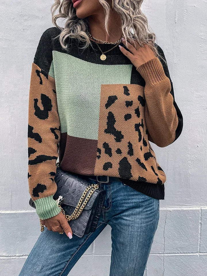 Irmgard - Jersey Vinagre Con Parche De Leopardo