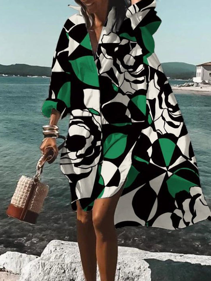 Calogera - Elegante Vestido Camisero Holgado