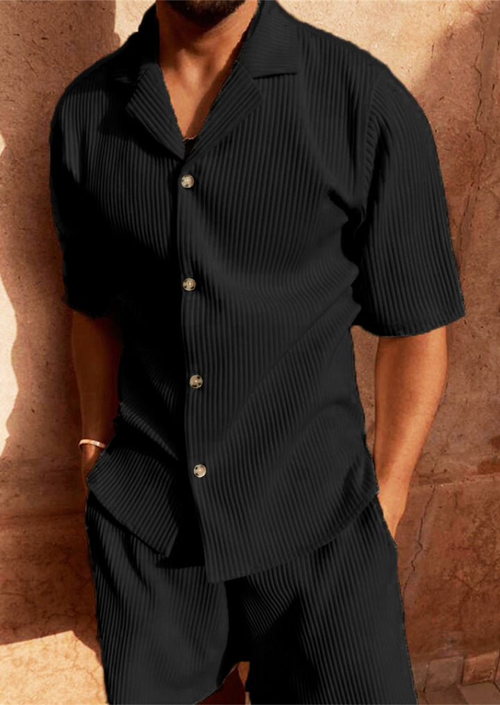 Ardian - Conjunto De Camisa De Manga Corta Y Pantalón Corto De Pana