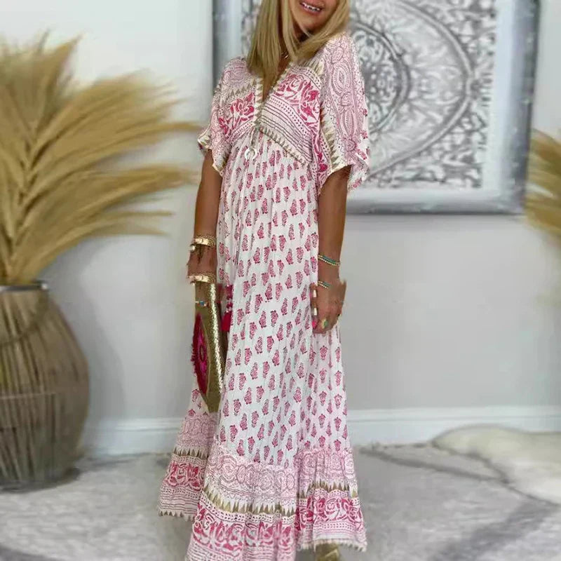 Krista - Vestido Largo Boho Con Estampado