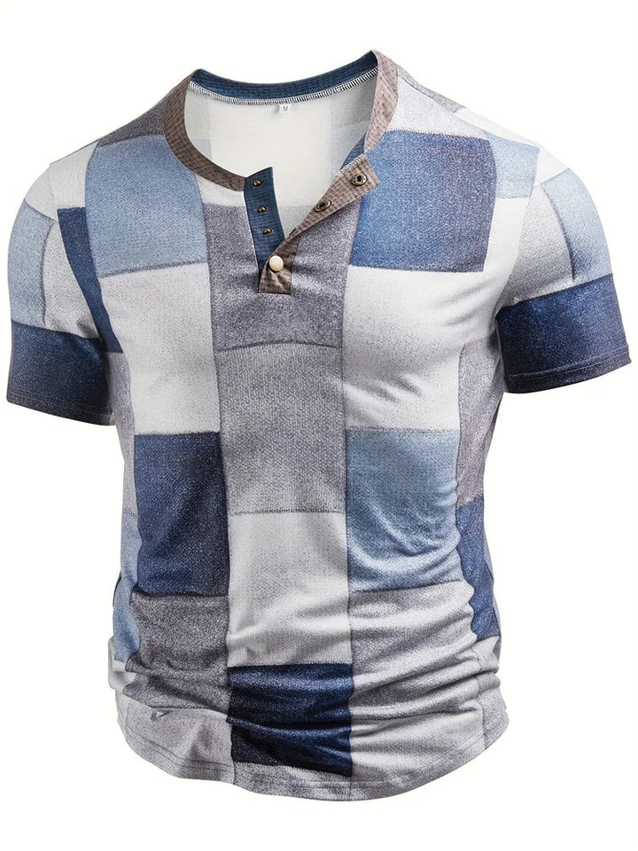 Edson - Elegante Camisa Con Estampado Patchwork