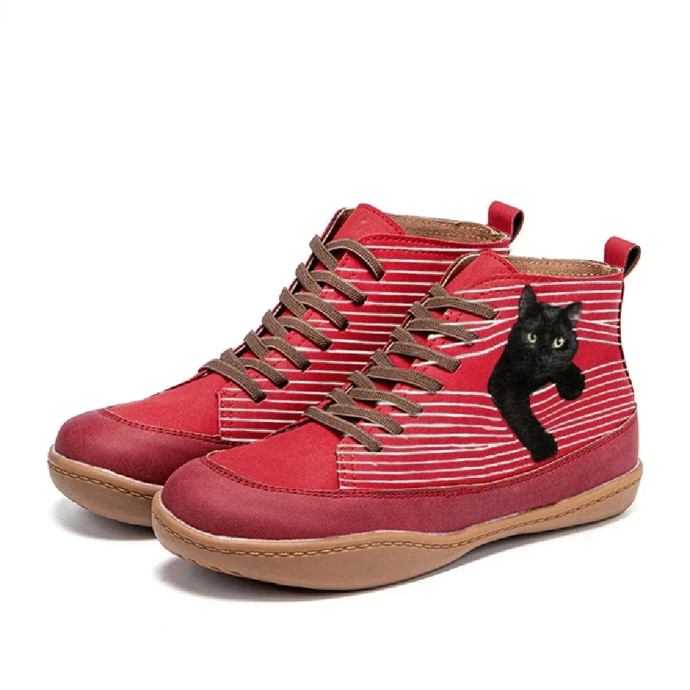 Zara - Bota Elegante Con Diseño de Gato