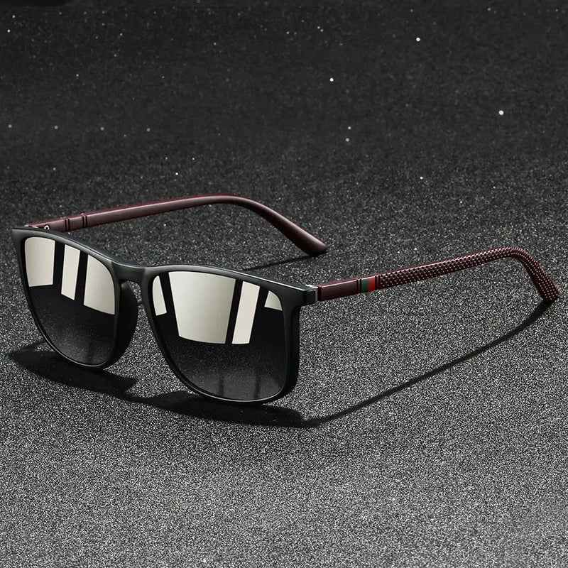 Chatioglow - Gafas de Sol Polarizadas con Protección UV de Montura Cuadrada