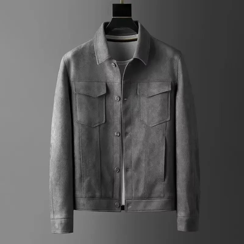 Efran - Chaqueta De Ante Sintético Con Bolsillos Delanteros