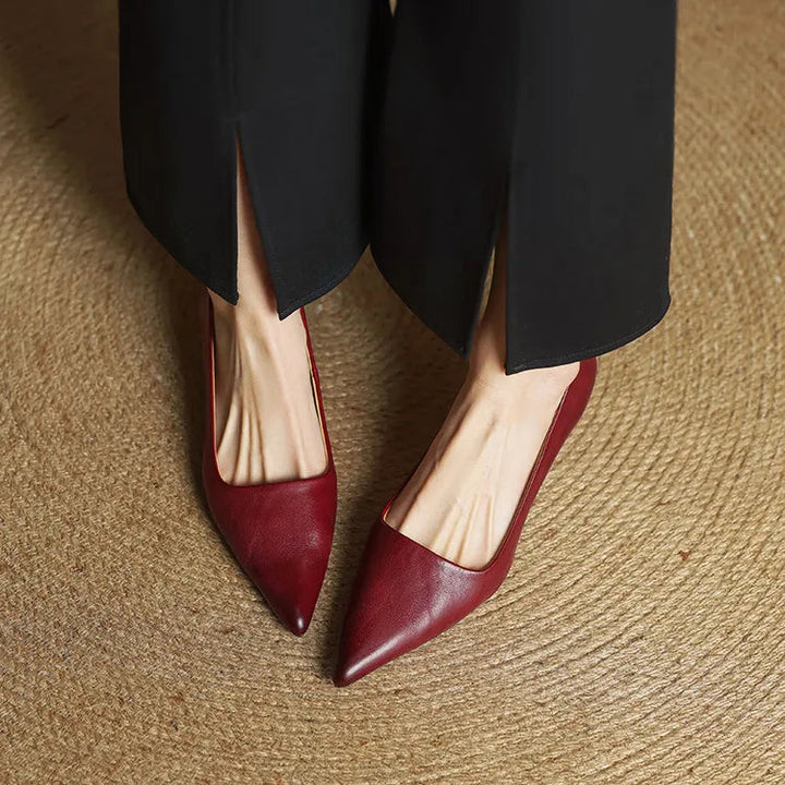 Samra - Zapatos de Tacón de Piel Auténtica