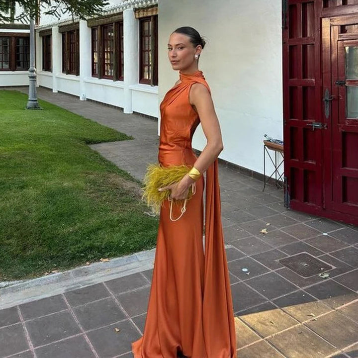 Lucila - Cuello Halter Vestido Largo
