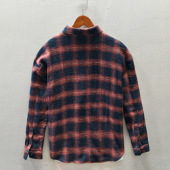 Jony - Camisa Clásica De Manga Larga a Cuadros
