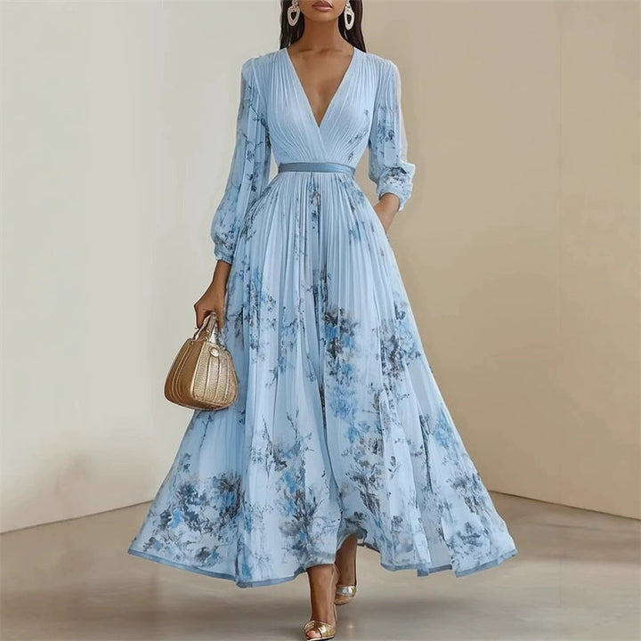 Pramudi - Vestido Largo Elegante de Manga larga