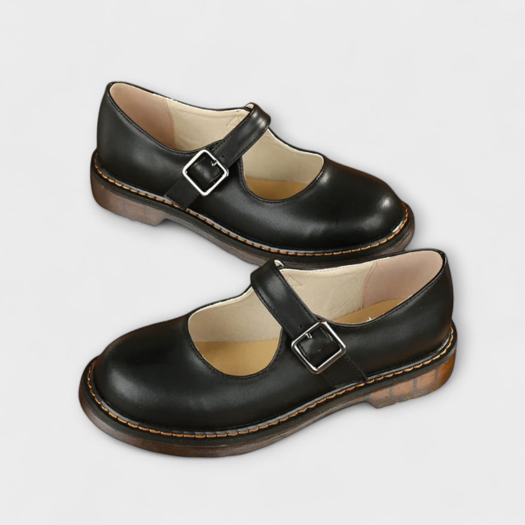 Yolanda - Elegantes Zapatos De Cuero Con Correa