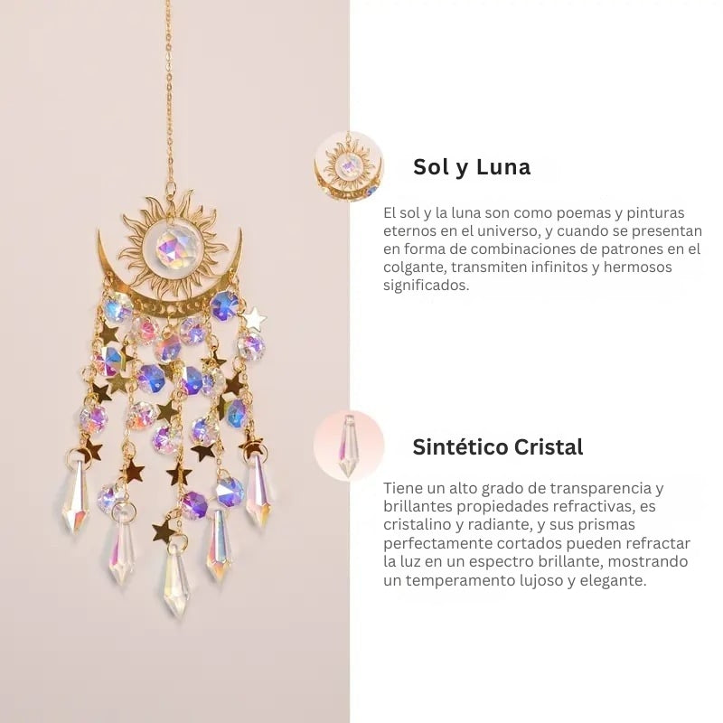 Glowcraft - Sol y Luna Colgante Cristal Adornos Luminosos