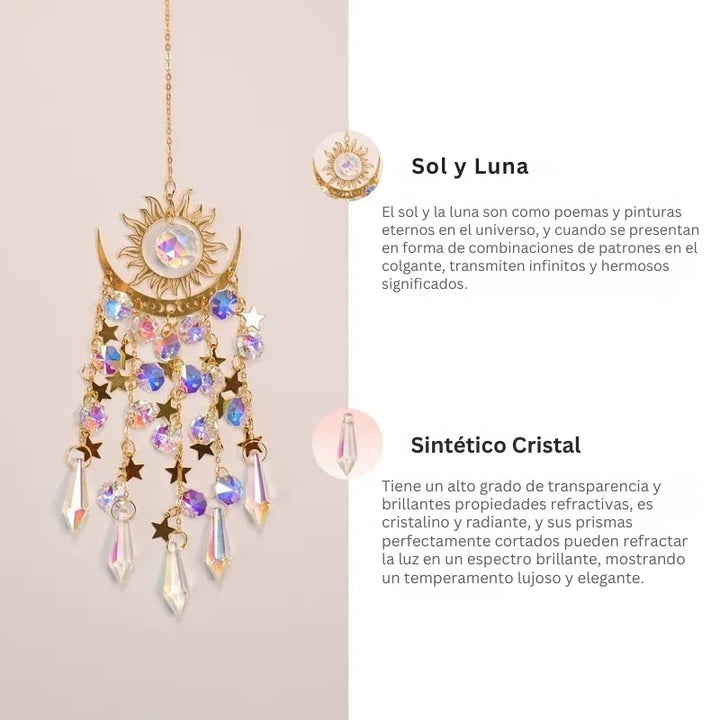Glowcraft - Sol y Luna Colgante Cristal Adornos Luminosos