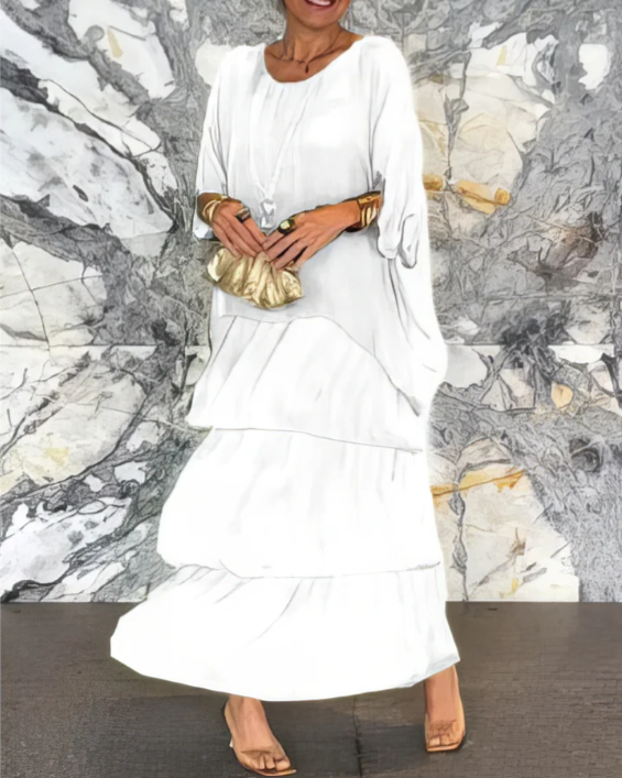 Leona - Maxivestido Holgado Con Cuello Redondo