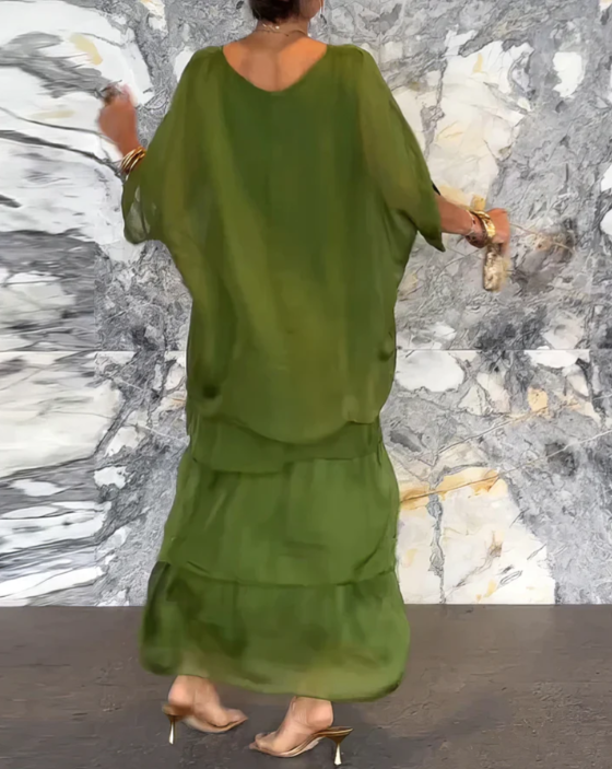Leona - Maxivestido Holgado Con Cuello Redondo