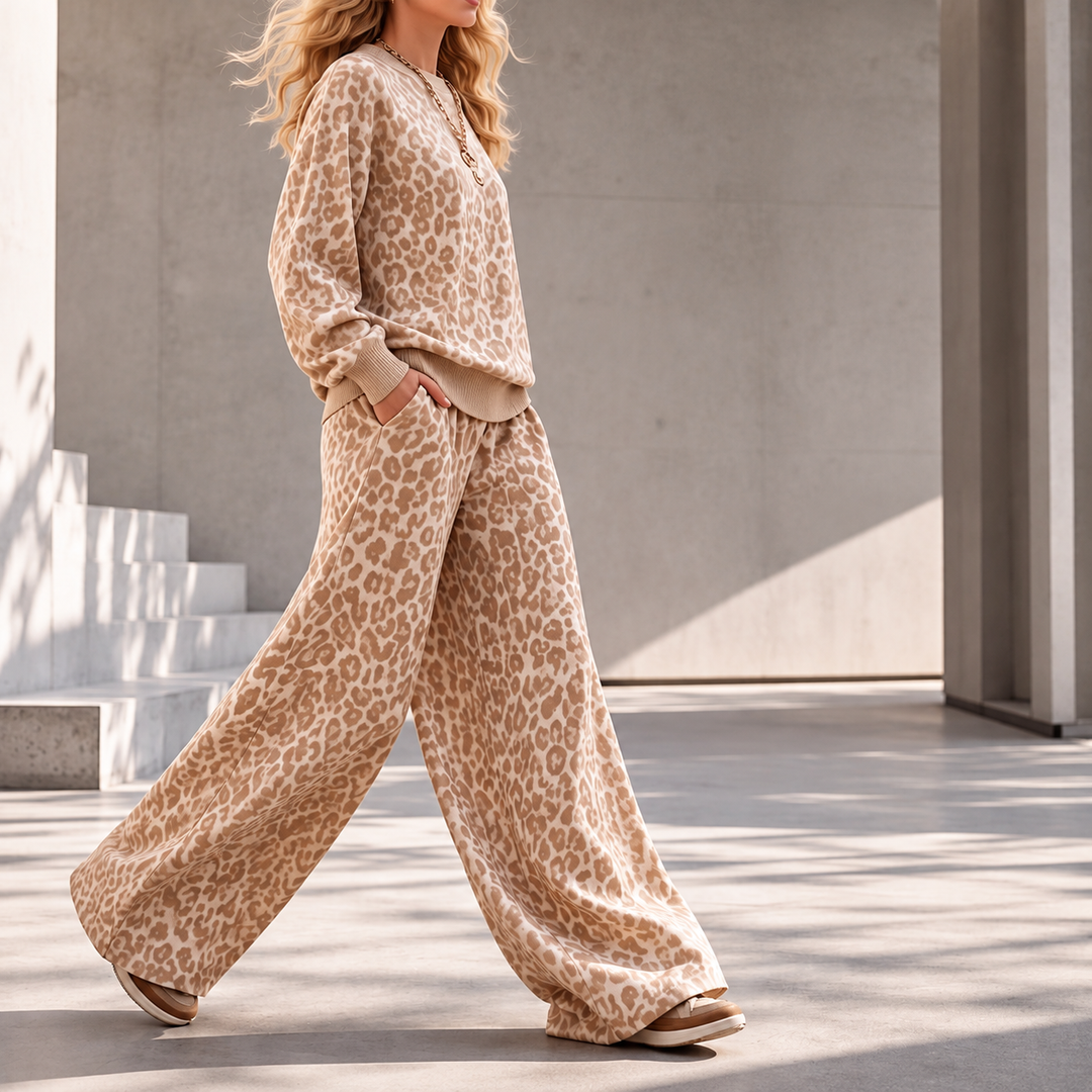Hiniza - Conjunto De Dos Piezas Con Estampado De Leopardo