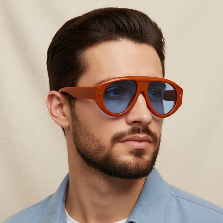 SkyForge - Gafas De Sol De Aviador De Montura Gruesa