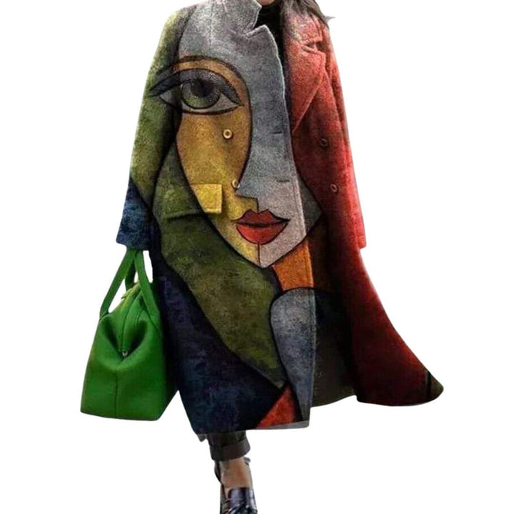 Orsolya - Abrigo Estampado De Manga Larga Con Bolsillos