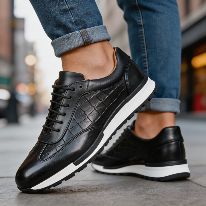 Hubert - Zapatillas Deportivas de Piel Con Cordones
