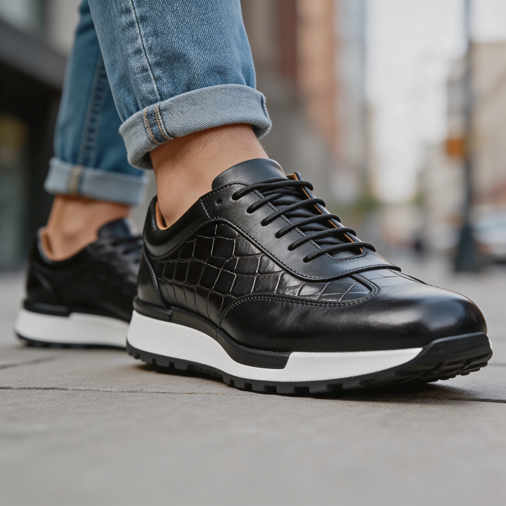 Hubert - Zapatillas Deportivas de Piel Con Cordones