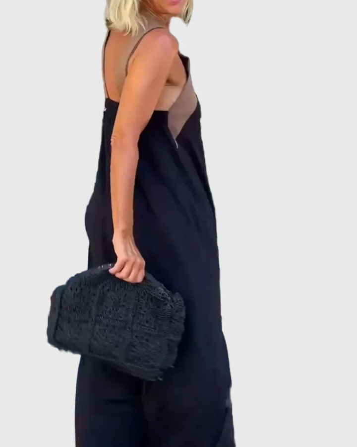 Frederikke - Elegante Vestido Largo Con Cuello Cruzado