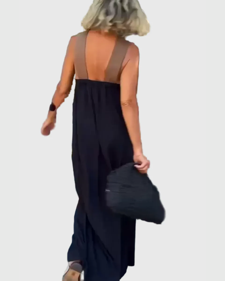 Frederikke - Elegante Vestido Largo Con Cuello Cruzado