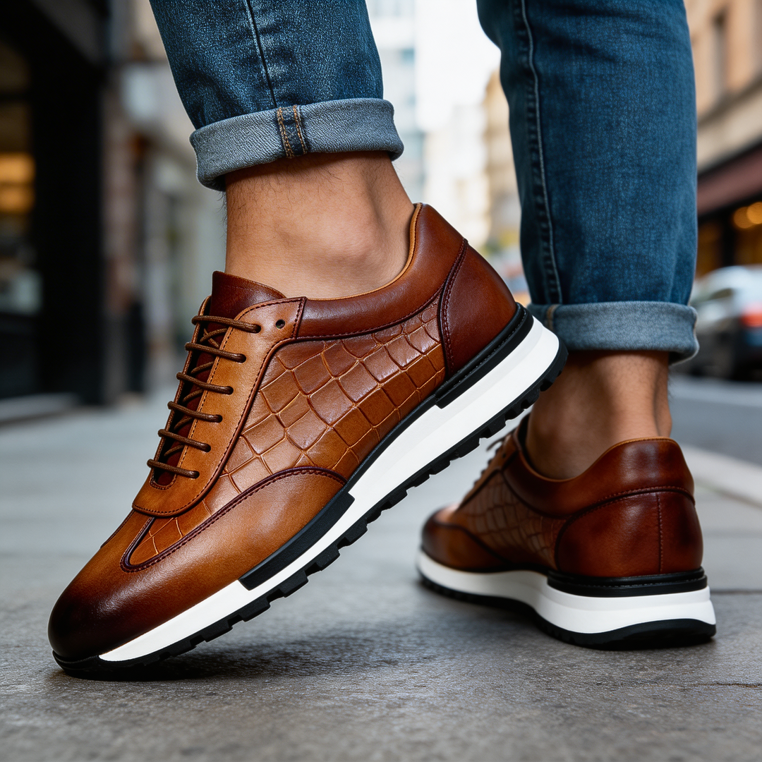 Hubert - Zapatillas Deportivas de Piel Con Cordones