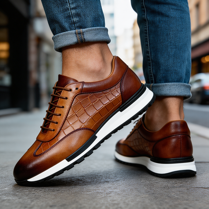 Hubert - Zapatillas Deportivas de Piel Con Cordones