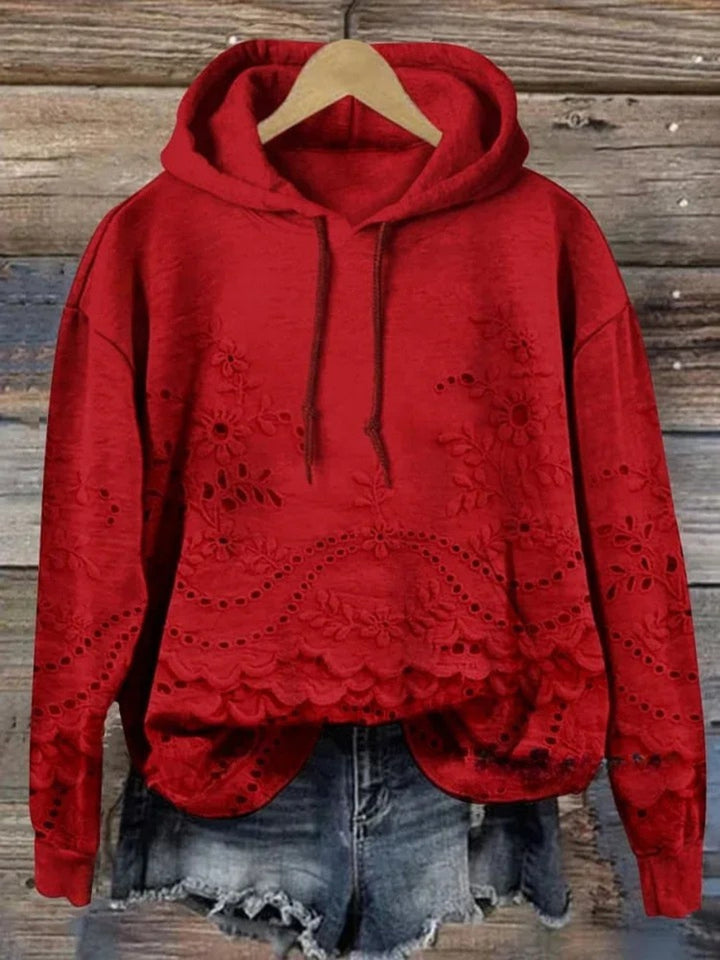 Leenja - Sudadera Con Capucha De Flores Texturizada Informal