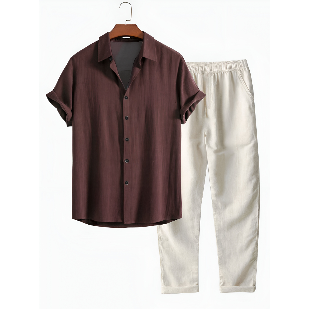 Furlan - Conjunto de Camisa y Pantalón de Manga Corta