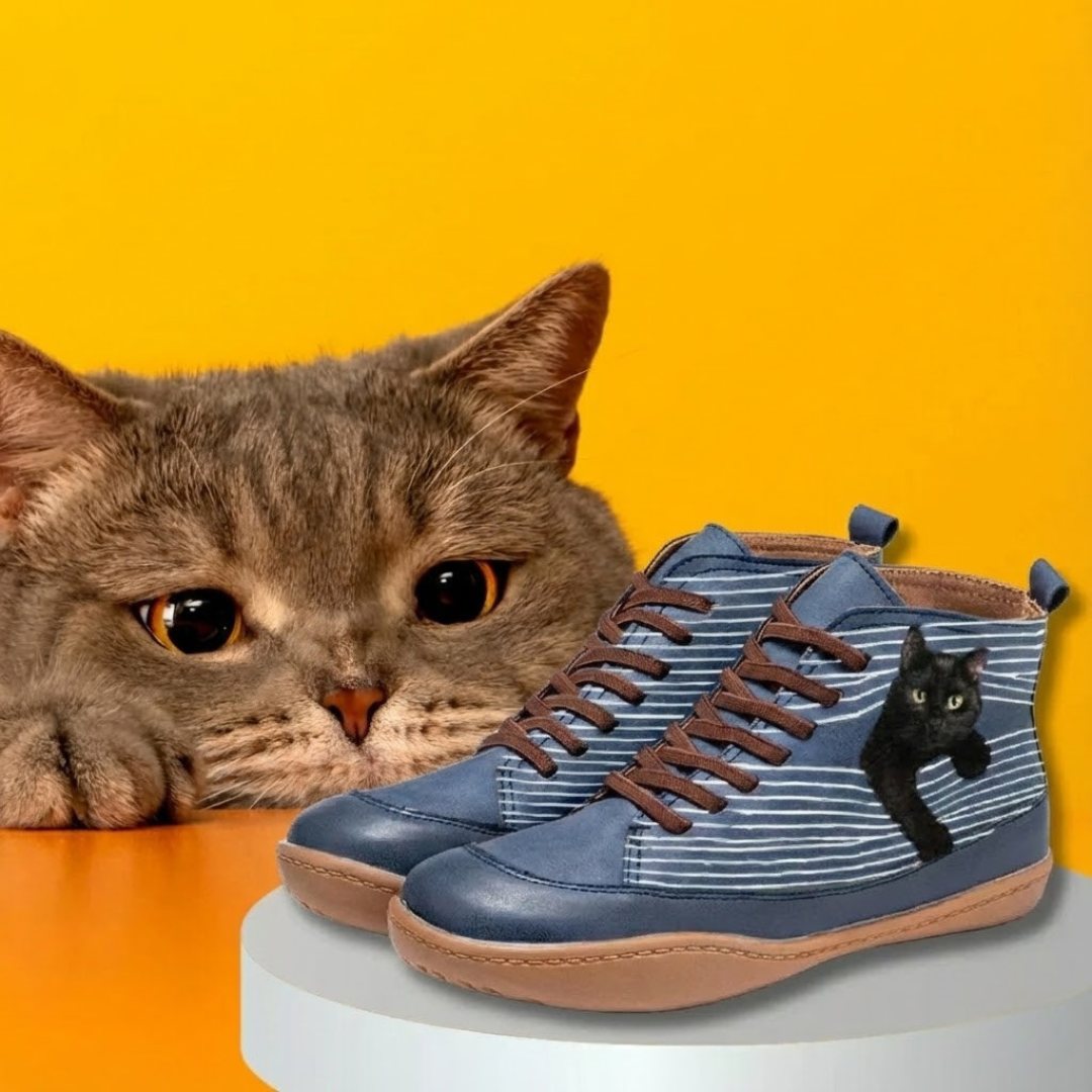 Zara - Bota Elegante Con Diseño de Gato