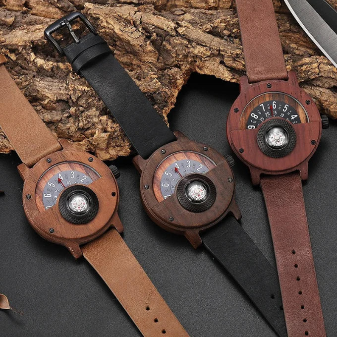 Stellan: Relojes de Madera con Correa de Cuero