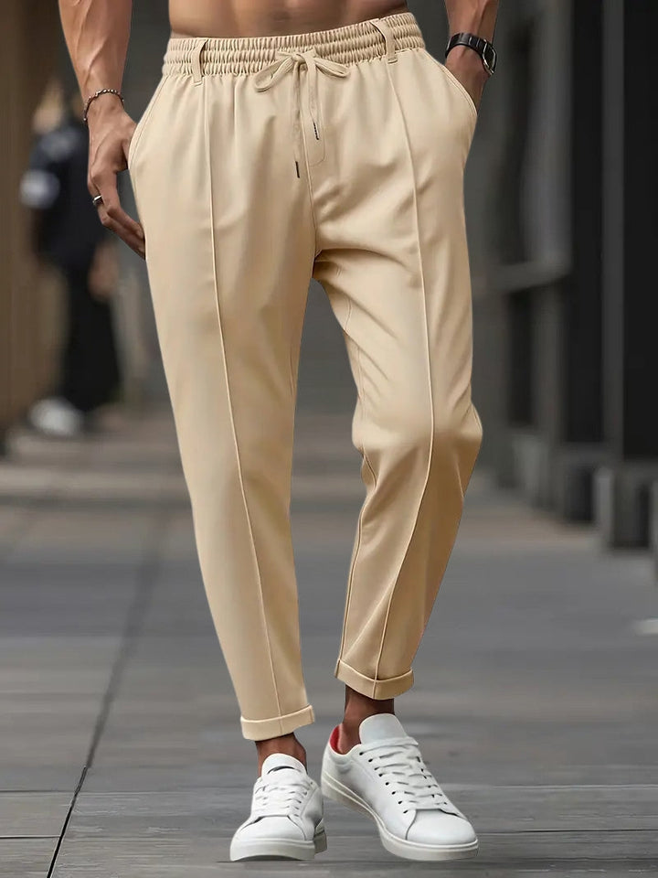 Crawford - Informal Ajuste Entallado Pantalones Con Cintura Elástica