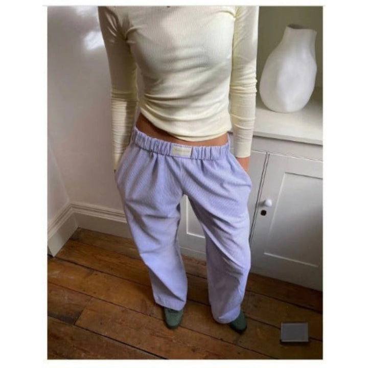 Evgenia - Pantalones De Salón De Corte Ancho Con Cintura Elástica