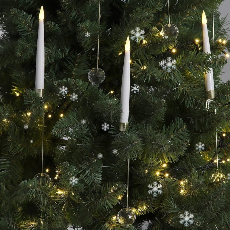 TreeLume - Velas LED Para árboles De Navidad Con Gancho Para Bola De Cristal