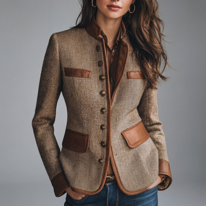 Yvanna - Elegante Chaqueta de Tweed Tradicional