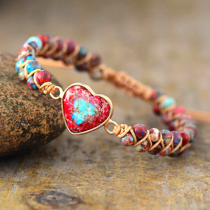HeartBracelet - Pulsera de Jaspe Corazón Apasionado