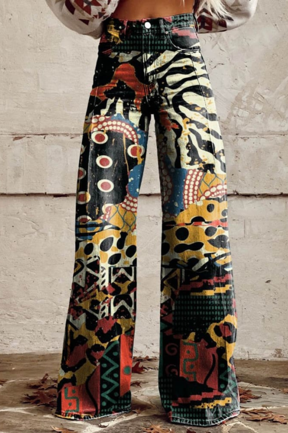 Randolph - Pantalón Ancho Boho Vintage Elegante