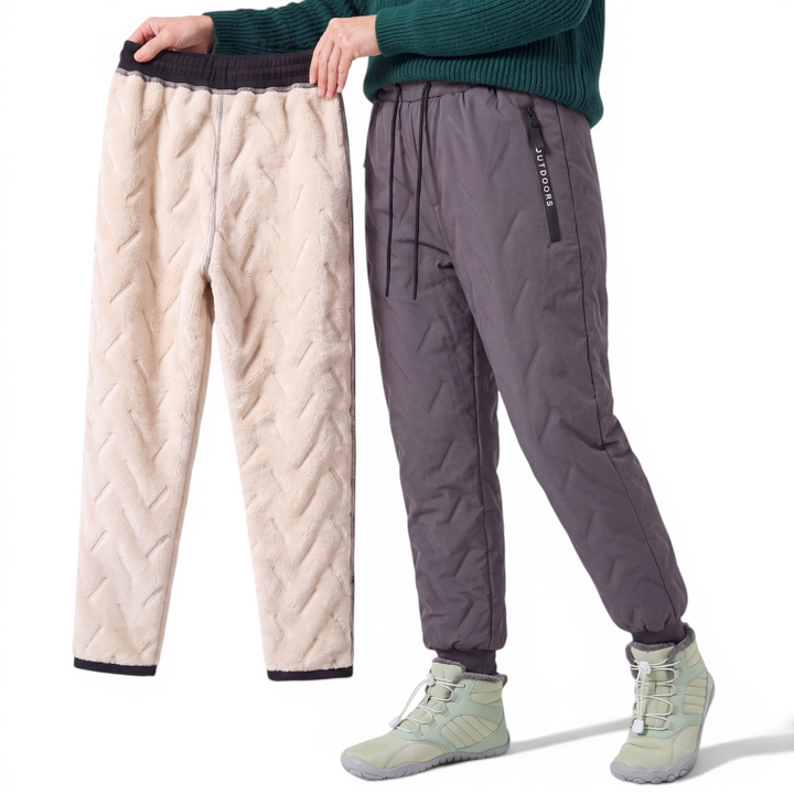 Aysun - Pantalones con forro polar y cordón en la cintura