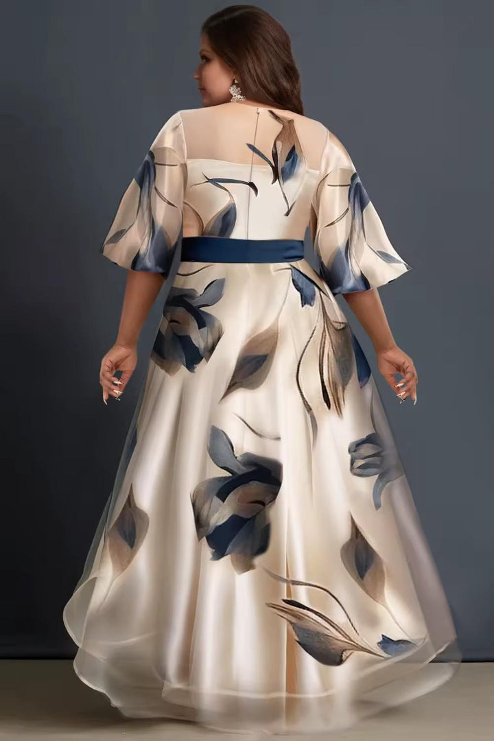 Lunara - Vestido Largo De Gasa Con Estampado Floral Y Corte Fluido