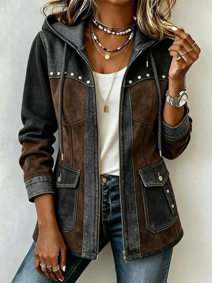 Lyndsay - Chaqueta Con Capucha y Paneles Texturizados en Contraste