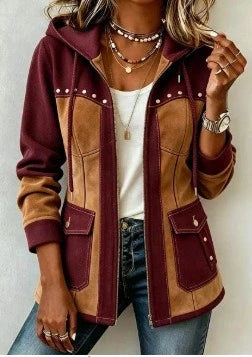 Lyndsay - Chaqueta Con Capucha y Paneles Texturizados en Contraste