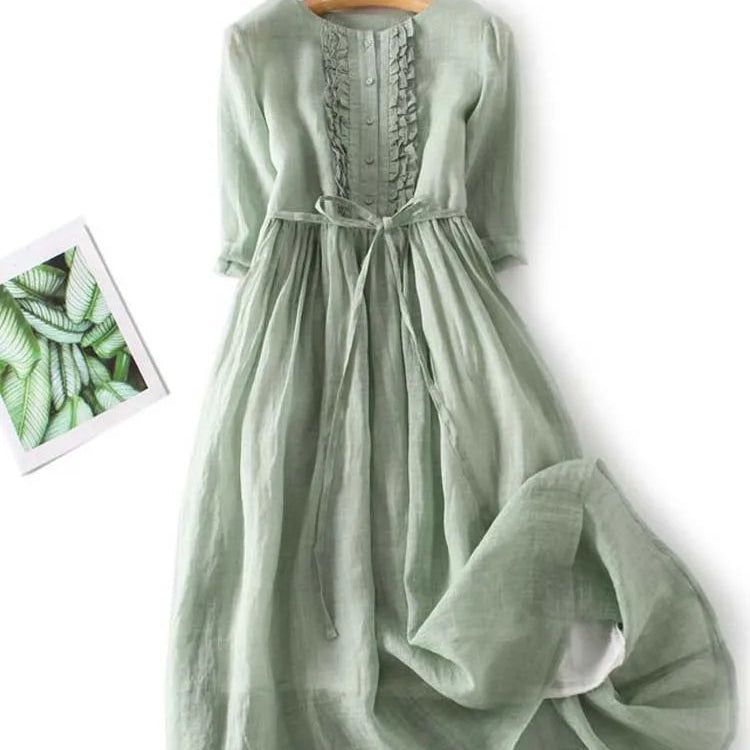 Lithumi - Vestido Largo de Lino