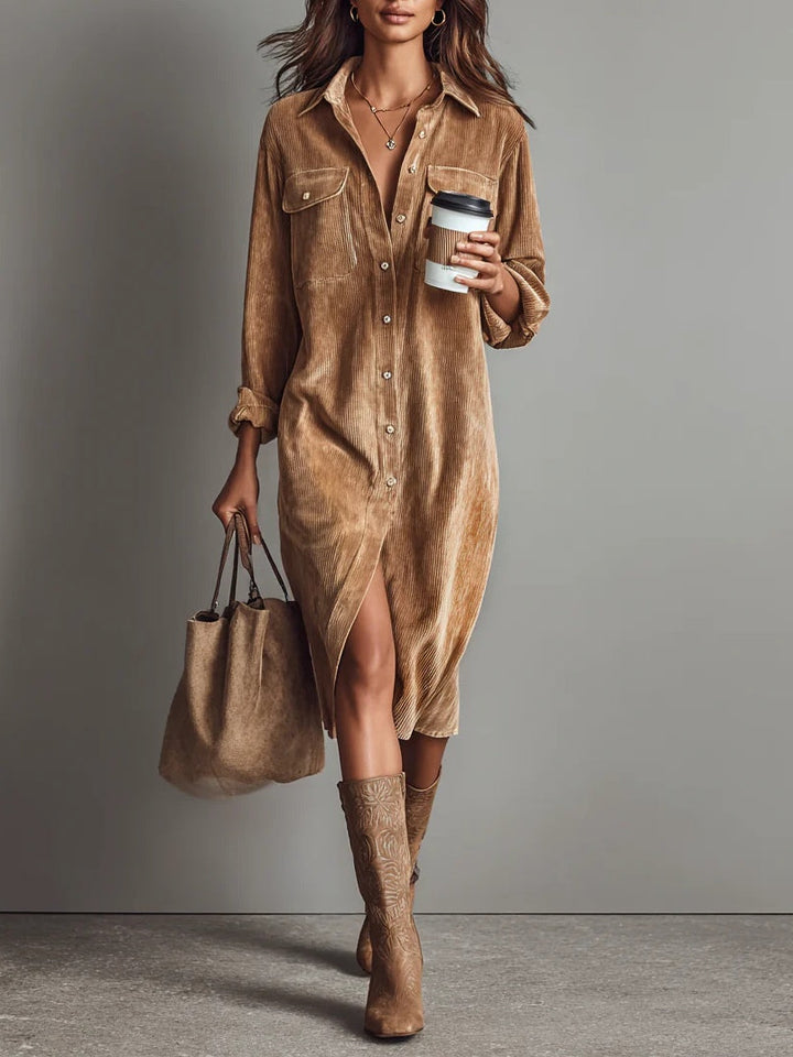 Zilke - Vestido Camisero Con Bolsillos Delanteros