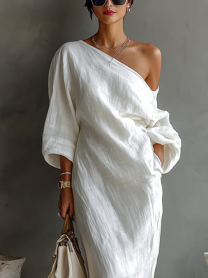 Zihara - Elegante Vestido Asimétrico Con Caída